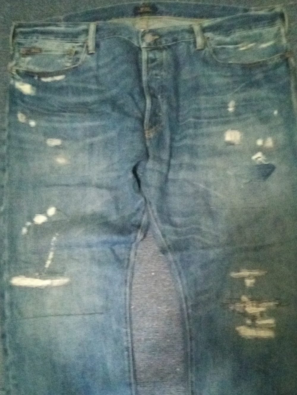 Polo By Ralph Lauren 40x30 Straight Fit Distressed Jeans Prestine Worn 3x🔥🔥